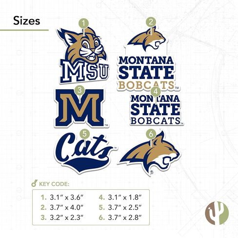 ملصق جامعة ولاية صبار الصحراء مونتانا بوبكاتس MSUr شارات الفينيل زجاجة مياه للكمبيوتر المحمول ورقة قصاصات السيارة T2 (النوع 2-3) in Kuwait