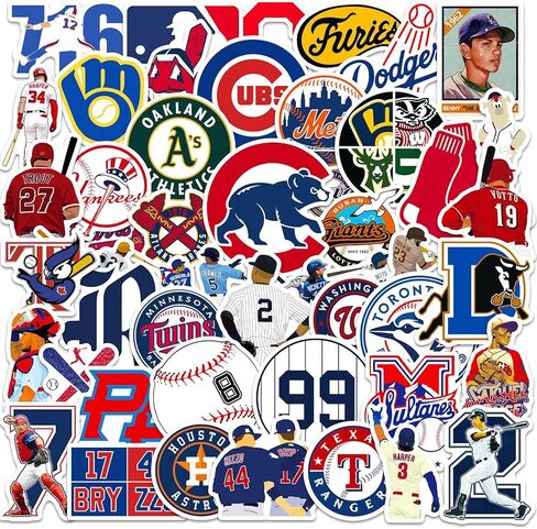 Team Stickers, 50 PCS Waterproof Vinyl Decals, Baseball Theme for Water Bottles Laptops Scrapbooks in Saudi Arabia
