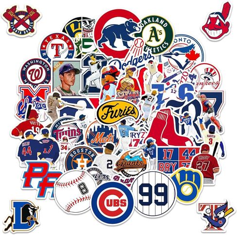 Team Stickers, 50 PCS Waterproof Vinyl Decals, Baseball Theme for Water Bottles Laptops Scrapbooks in Saudi Arabia