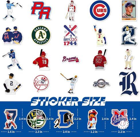 Team Stickers, 50 PCS Waterproof Vinyl Decals, Baseball Theme for Water Bottles Laptops Scrapbooks in Saudi Arabia