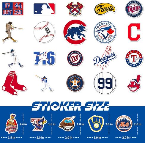 Team Stickers, 50 PCS Waterproof Vinyl Decals, Baseball Theme for Water Bottles Laptops Scrapbooks in Saudi Arabia