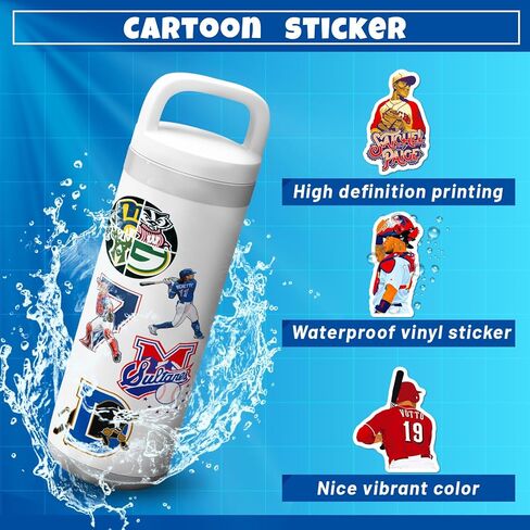 Team Stickers, 50 PCS Waterproof Vinyl Decals, Baseball Theme for Water Bottles Laptops Scrapbooks in Saudi Arabia