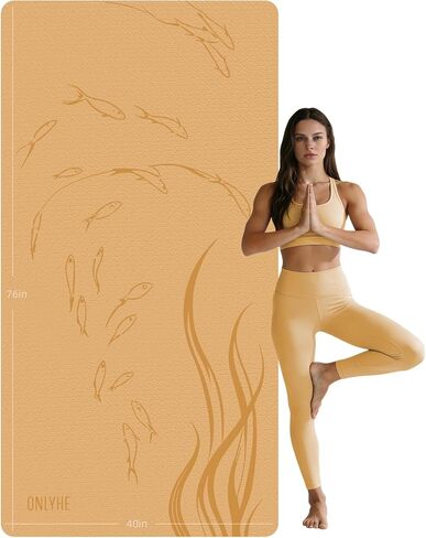 Extra Wide Thick Yoga Mat for Women and Men 76"x 40"x 10mm TPE Exercise Mat, Large-sized Non-slip Gym Yoga Mat,Workout mat,Pilates in Saudi Arabia