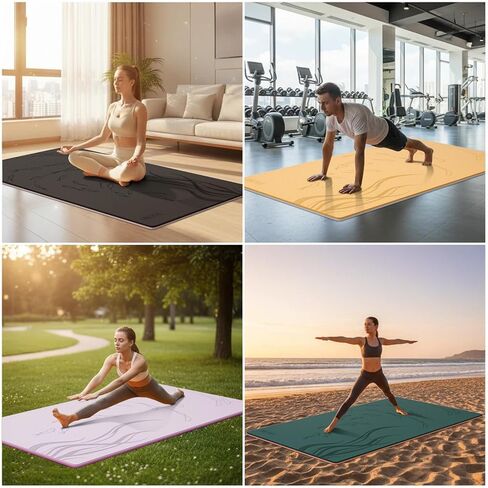 Extra Wide Thick Yoga Mat for Women and Men 76"x 40"x 10mm TPE Exercise Mat, Large-sized Non-slip Gym Yoga Mat,Workout mat,Pilates in Saudi Arabia