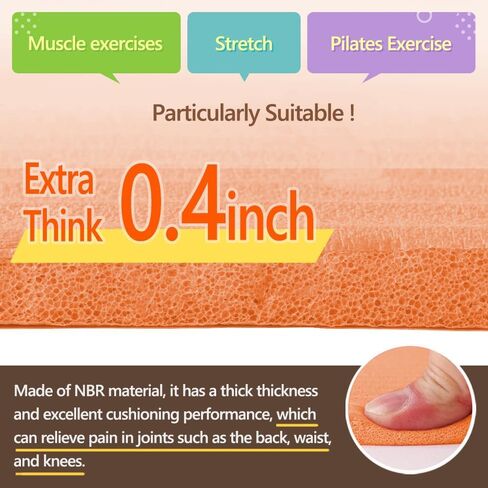 سجادة يوجا سميكة من Primasole، سجادة NBR سميكة للغاية بسمك 1/2 بوصة مع ثبات معزز - تصميم محكم، بساط خفيف الوزن مع حزام حمل وحقيبة لليوجا والبيلاتيس وصالة الألعاب الرياضية والاستخدام المنزلي (ألوان خضراء داكنة) in Kuwait