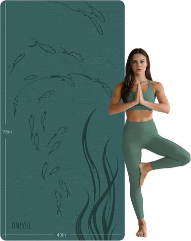 Extra Wide Thick Yoga Mat for Women and Men 76"x 40"x 10mm TPE Exercise Mat, Large-sized Non-slip Gym Yoga Mat,Workout mat,Pilates in Saudi Arabia