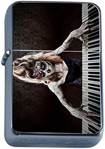 Flip Top Oil Lighter Sugar Skull D28 Day of the Dead Dia De La Muerto Includes Silver Case in Kuwait