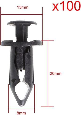 For 100x Car 8mm Dia Hole Plastic Rivets Fastener Auto Fenders Bumper Push Pin Clips OEM Equivalent Replacement in Saudi Arabia