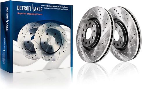 Detroit Axle - Front 2pc Brake Rotors for Hyundai 07-09 Entourage, 06-14 Kia Sedona, 2 Disc Brake Rotors 2006 2007 2008 2009 2010 2011 2012 2013 2014 Replacement in Kuwait