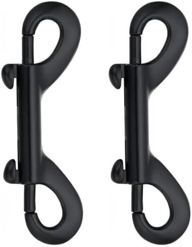 قطعتان من أزرار كبس مزدوجة الأطراف، مشبك معدني من سبائك الزنك مقاس 10.16 سم، خطافات سوداء مزدوجة الأطراف لمقود الكلاب الأليفة، حامل المفاتيح، حلقة تسلق، المنزل، المزرعة. in Kuwait