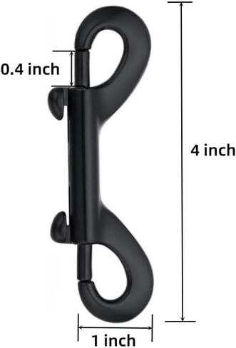 قطعتان من أزرار كبس مزدوجة الأطراف، مشبك معدني من سبائك الزنك مقاس 10.16 سم، خطافات سوداء مزدوجة الأطراف لمقود الكلاب الأليفة، حامل المفاتيح، حلقة تسلق، المنزل، المزرعة. in Kuwait