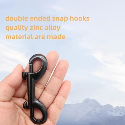 قطعتان من أزرار كبس مزدوجة الأطراف، مشبك معدني من سبائك الزنك مقاس 10.16 سم، خطافات سوداء مزدوجة الأطراف لمقود الكلاب الأليفة، حامل المفاتيح، حلقة تسلق، المنزل، المزرعة. in Kuwait