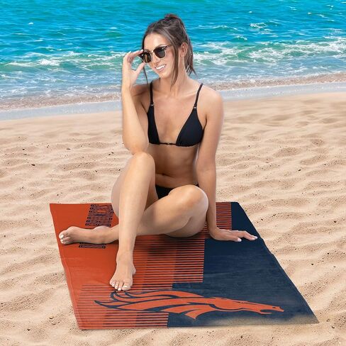 منشفة الشاطئ Northwest Denver Broncos NFL Progression Jacquard Beach مقاس 36 × 72 بوصة in Saudi Arabia