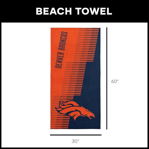 منشفة الشاطئ Northwest Denver Broncos NFL Progression Jacquard Beach مقاس 36 × 72 بوصة in Saudi Arabia