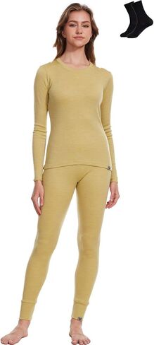 MERINNOVATION Merino Wool Base Layer Set for Women 100% Merino Wool Thermal Underwear Sets Lite - Midweight Top Tank Bottom in Kuwait