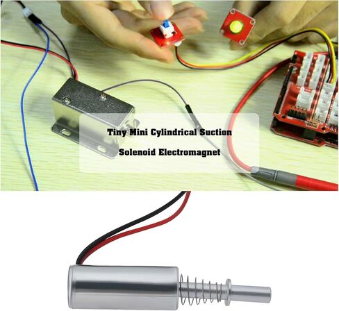 eMagTech 1Pc Tiny Mini Cylindrical Suction Solenoid Electromagnet Tubular Micro Magnetic Suction for Electromagnetic Suction Electromagnetic Lock 8x34.5x2.9mm 3V in Saudi Arabia