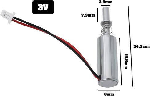 eMagTech 1Pc Tiny Mini Cylindrical Suction Solenoid Electromagnet Tubular Micro Magnetic Suction for Electromagnetic Suction Electromagnetic Lock 8x34.5x2.9mm 3V in Saudi Arabia