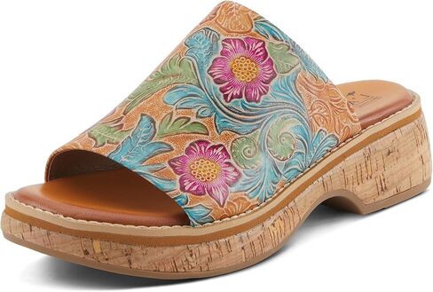 Spring Step L'Artiste Women's ALDINA Hand-Painted Leather Slides with Cushioned Comfort in Kuwait