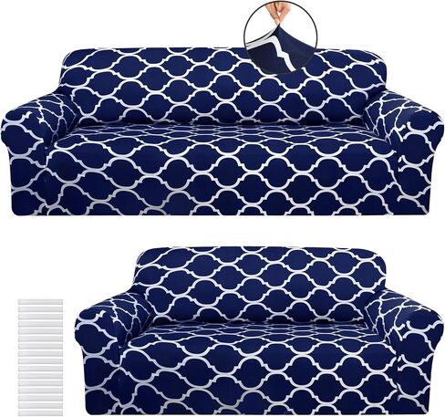 Peryiter 3 PCS Cover الأريكة مجموعة أغطية أثاث غرفة المعيشة للأريكة والأرائك Loves Arm Chair Slipcover ، واقي الأثاث ، Form Fit Endress ، Wrinkle Free (Black) in Saudi Arabia
