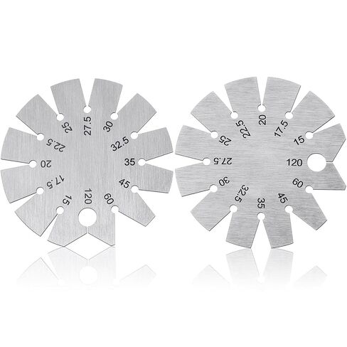 2 Piece Stainless Steel Bevel Axe Angle Finder - Round Shape Knife Blade Angle Gauge 15-120 Degrees in Saudi Arabia