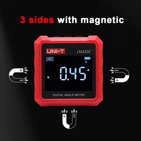 مقياس الزاوية الرقمي LM320C، قياس الزاوية النسبية والمطلقة، مقياس الميل 4 × 90 درجة، محدد الزوايا المغناطيسية من 3 جوانب، تبديل وحدة النسبة المئوية والدرجة، مقياس الملاك المنقلة، بدون وظيفة الليزر in Saudi Arabia