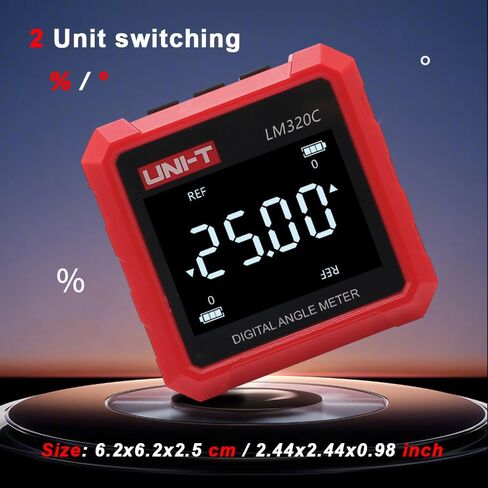 مقياس الزاوية الرقمي LM320C، قياس الزاوية النسبية والمطلقة، مقياس الميل 4 × 90 درجة، محدد الزوايا المغناطيسية من 3 جوانب، تبديل وحدة النسبة المئوية والدرجة، مقياس الملاك المنقلة، بدون وظيفة الليزر in Saudi Arabia