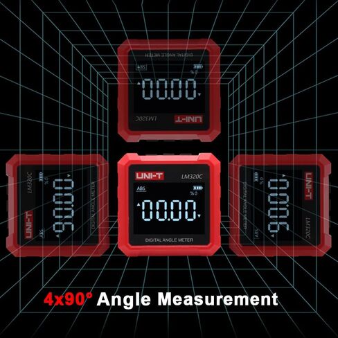 مقياس الزاوية الرقمي LM320C، قياس الزاوية النسبية والمطلقة، مقياس الميل 4 × 90 درجة، محدد الزوايا المغناطيسية من 3 جوانب، تبديل وحدة النسبة المئوية والدرجة، مقياس الملاك المنقلة، بدون وظيفة الليزر in Saudi Arabia