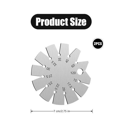 2 حزمة سكين زاوية مكتشف المهنية الفولاذ المقاوم للصدأ شطبة مقياس الحفر نقطة شحذ غيج لأعمال النجارة ، 15-120 درجة in Kuwait