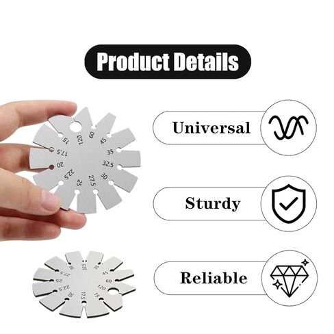 2 حزمة سكين زاوية مكتشف المهنية الفولاذ المقاوم للصدأ شطبة مقياس الحفر نقطة شحذ غيج لأعمال النجارة ، 15-120 درجة in Kuwait