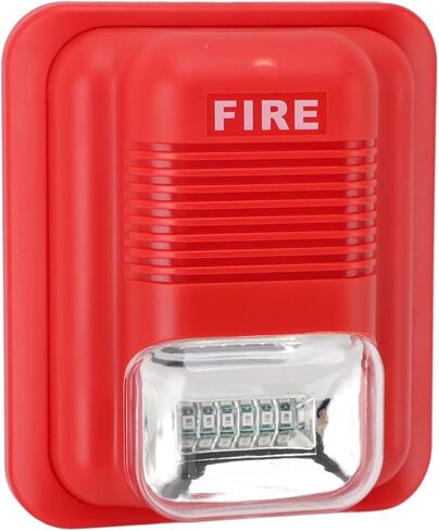 Sound and Light Alarm, 12V 24V Built in LED Super Loud Warning Siren with Flashing Red Light, for Residential Buildings Shopping Malls Hotels in Saudi Arabia