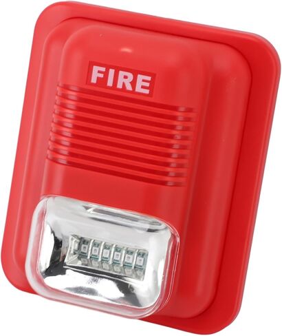Sound and Light Alarm, 12V 24V Built in LED Super Loud Warning Siren with Flashing Red Light, for Residential Buildings Shopping Malls Hotels in Saudi Arabia