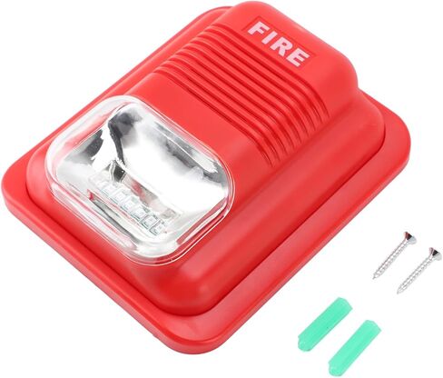 Sound and Light Alarm, 12V 24V Built in LED Super Loud Warning Siren with Flashing Red Light, for Residential Buildings Shopping Malls Hotels in Saudi Arabia