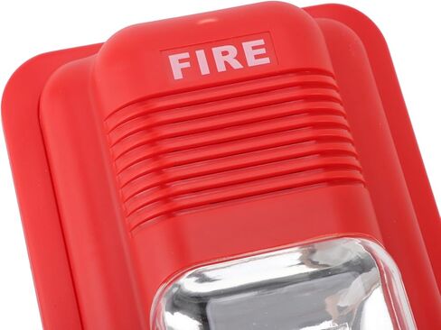 Sound and Light Alarm, 12V 24V Built in LED Super Loud Warning Siren with Flashing Red Light, for Residential Buildings Shopping Malls Hotels in Saudi Arabia