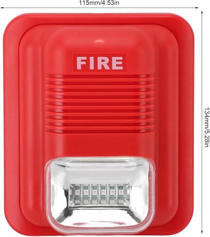 Sound and Light Alarm, 12V 24V Built in LED Super Loud Warning Siren with Flashing Red Light, for Residential Buildings Shopping Malls Hotels in Saudi Arabia