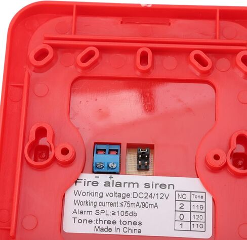 Sound and Light Alarm, 12V 24V Built in LED Super Loud Warning Siren with Flashing Red Light, for Residential Buildings Shopping Malls Hotels in Saudi Arabia