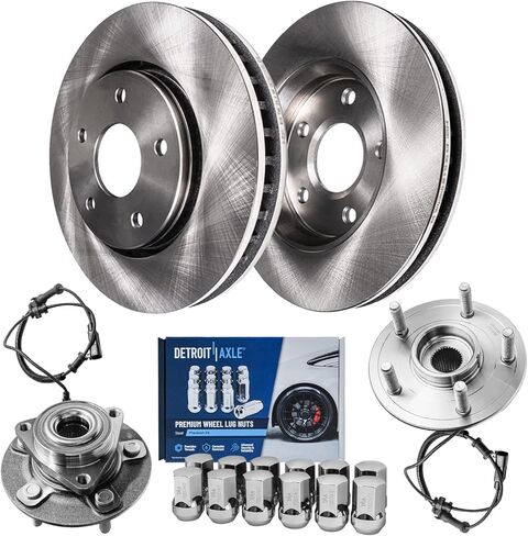 Detroit Axle-دوارات الفرامل الأمامية لـ 2-WHEEL ABS-1994-2001 Ford E-150 Econoline ، 1994-1996 F-150 RWD-11.73 "استبدال دوار فرامل القرص in Kuwait