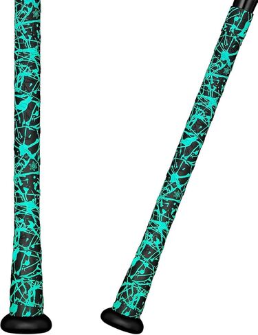 شريط مضرب بيسبول Supacaz Super Sticky Kush Ice Blue Splat - غلاف مضرب الكرة اللينة - قبضة مضرب دوري بيج عالية الأداء - 0.5 مم in Saudi Arabia