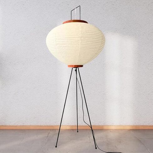 Japanese Decor Lantern • Cozy Japandi Style Light • Rice Paper Ambient Lamp • Off-White Floor Lantern in Saudi Arabia