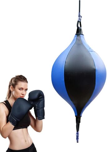 Double End Speed Bag - Professional Boxing Punching Ball for Reaction Training, Elastic Cord Suspension with Durable Design, Double End Punching Equipment for Home Gym, Fitness Studio in Saudi Arabia