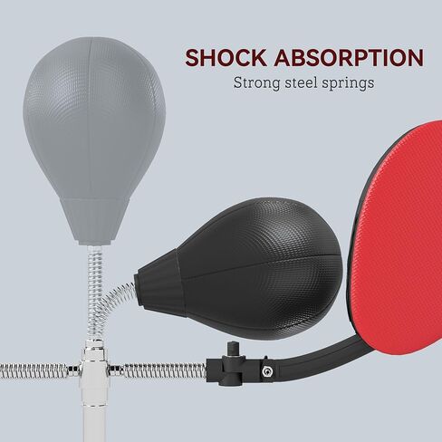 Adjustable Height Maximum Durability Heavy-Duty Construction 2-Target Arms Punching Speed Bag with Heavy Stand Base and Black Finish in Kuwait