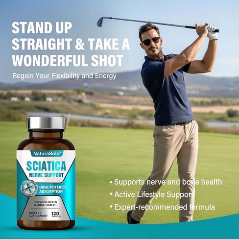 مكمل العصب الوركي وعدم الراحة - منقذ الأعصاب للاعتلال العصبي، 120 كبسولة تحتوي على حمض ألفا ليبويك 300 مجم ومركب فيتامين ب لراحة مستهدفة in Kuwait