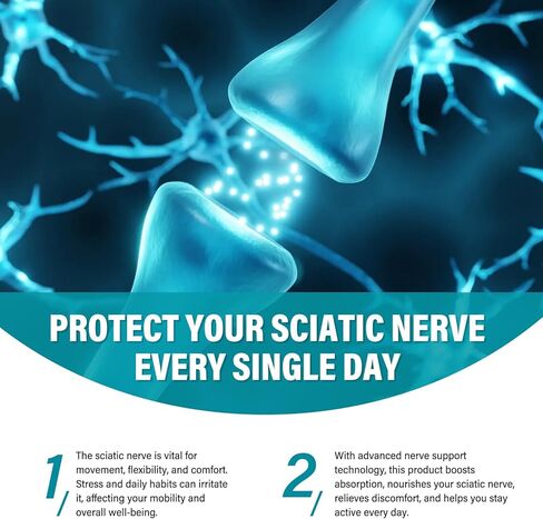 مكمل العصب الوركي وعدم الراحة - منقذ الأعصاب للاعتلال العصبي، 120 كبسولة تحتوي على حمض ألفا ليبويك 300 مجم ومركب فيتامين ب لراحة مستهدفة in Kuwait