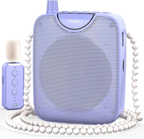 SHIDU 35W Voice Amplifier with Wireless Lavalier Microphone, Bluetooth Voice Amplifier for Teachers, Portable Speaker with Microphone for Classroom Meeting Training, Pearl Chain Design in Kuwait