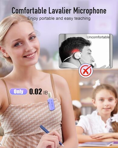 SHIDU 35W Voice Amplifier with Wireless Lavalier Microphone, Bluetooth Voice Amplifier for Teachers, Portable Speaker with Microphone for Classroom Meeting Training, Pearl Chain Design in Kuwait