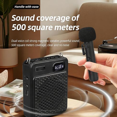 Wireless Voice Amplifier with Microphone Headset, 25W Portable PA System with Bluetooth, Support TF Card for Teachers, Tour Guides, Coaching, Sales and Outdoor Speaking in Kuwait