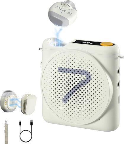 7RYMS WA1 Wireless Voice Amplifier with Headset Microphone for Teachers, Personal Power Amplifier with Noise Canceling, 164ft Range, 23H Working, Microphone Speaker for Teaching, Speech, Yoga(Black) in Kuwait