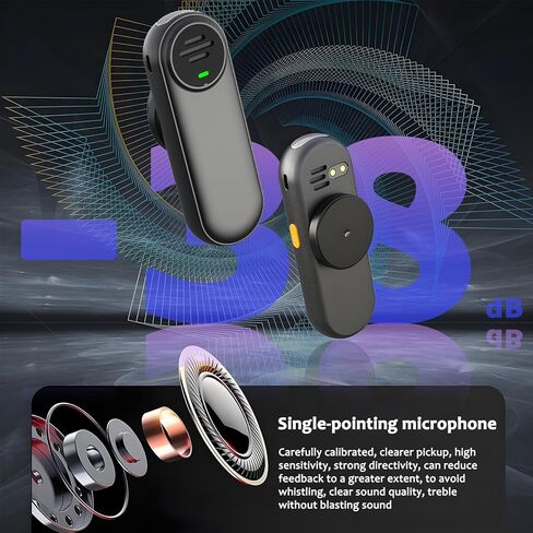 Voice Amplifier Wireless Microphone with Magnetic Lavalier, Bluetooth Voice Amplifier for Teachers with 2 Mic, Rechargeable Portable Microphone Speaker for Classroom, Yoga, Meetings, Speeches in Kuwait