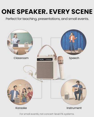 Avantree VoxAmp Duo – Portable Wireless Voice Amplifier Microphone & Speaker Set for Classroom, Small Events & Parties, USB Recording & Playback, 30W Clear Voice & Rich Sound, 14H Battery in Saudi Arabia