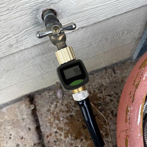 Watflow 3/4"Water Flow Meter with Water Nozzle Kit,4 Modes Change, Measure Gallon/Liter Consumption for Garden Hose, RV Water Tank, Lawn Sprinkler, and Nozzle Sprayer in Kuwait