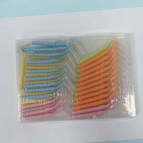 50 قطعة من فرش الأسنان بين الأسنان على شكل حرف L مقبض قصير، 5 أحجام مختلفة فرشاة تنظيف الأسنان بزاوية مسواك بين الأسنان in Kuwait